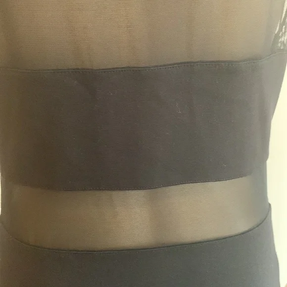 EXPRESS LIKE NEW Knit & Sheer Fabric Dress - Picture 9 of 11
